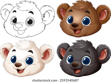 Cute bear illustrations in various colors and styles
