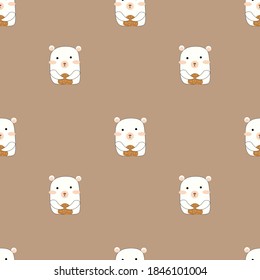 Cute Bear ilustration seamless pattern.Great for fabric,textile,wrapping paper,scrapbooking,kids and baby design print.