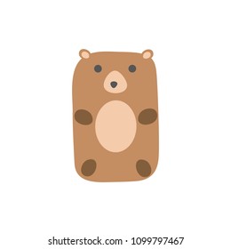 Cute bear. Isolated on white background. Children's drawing. Vector illustration.