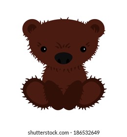 Cute bear isolated on white