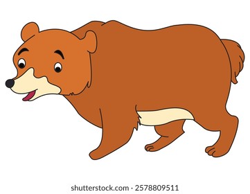 Cute bear isolated on white background