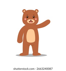 Cute bear isolated on white background