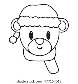 Cute Bear Isolated On White Backgrounbd