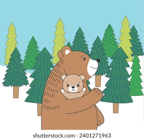 cute bear in the jungle, cute bear in the wood