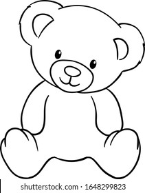 Cute Bear Line Art, You Are Free To Give Color To This Bear