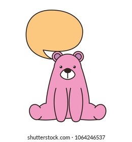 cute bear little with speech bubble