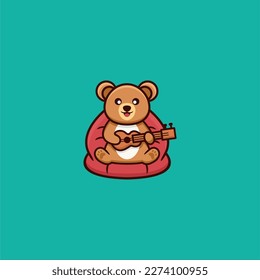 cute bear logo design concept