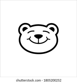 cute bear logo design vector sign