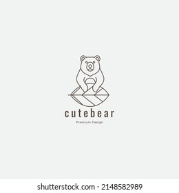 cute bear logo design vector graphic icon symbol illustration