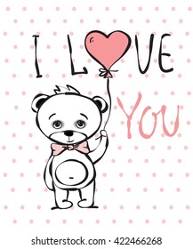 Cute bear in love