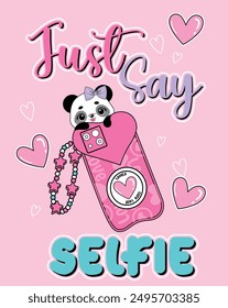 cute bear love girl selfie