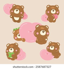 Cute Bear in Love Set