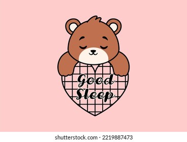 cute bear and love vector illustration for kids 