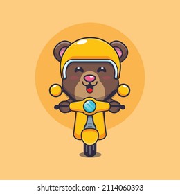 cute bear mascot cartoon character ride on scooter