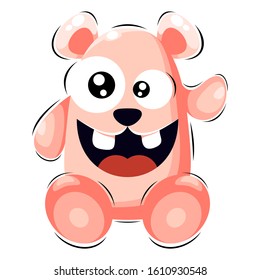 Cute Bear Mascot Cartoon Design Vector