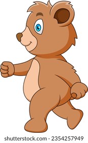 Cute bear mascot cartoon is running