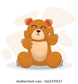 cute bear mascot cartoon vector