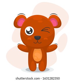 CUTE BEAR MASCOT CARTOON VECTOR