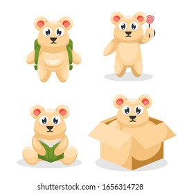 cute bear mascot cartoon vector