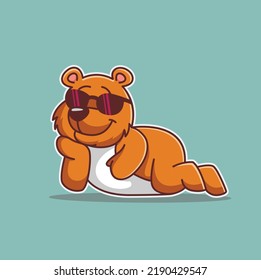 plantilla de diseño de logotipo de mascota de oso lindo