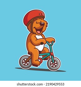 cute bear mascot logo design template