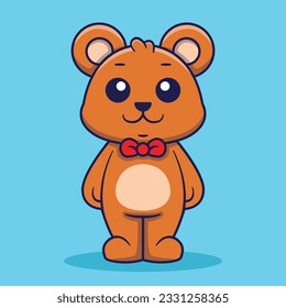Cute bear mascot logo vector illustration