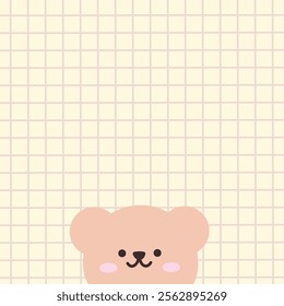 Cute bear memo template illustration. Suitable for for to do list, check list, memo, sticky note, planner, write, diary, book,stationary, notepad for task planning and study