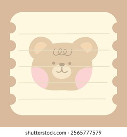 Cute bear memo template illustration. Suitable for to do list, check list, memo, sticky note, planner, write, diary, book,stationary, notepad for task planning and study