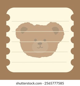 Cute bear memo template illustration. Suitable for to do list, check list, memo, sticky note, planner, write, diary, book,stationary, notepad for task planning and study