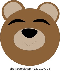 Cute bear muzzle, children's drawing