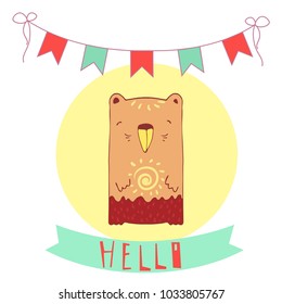 cute bear on hind legs