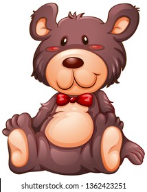 Cute bear on whtie background illustration