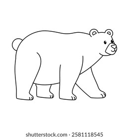 cute bear outline for coloring illustration