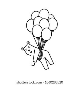 Cute bear outline vector illustration graphic isolated on white background
