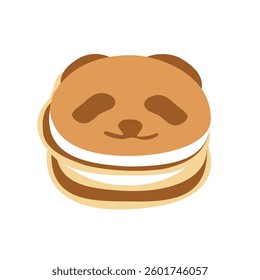 A cute bear pancake on a white background