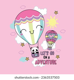 cute bear panda  adventures graphic tees for girl