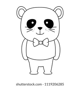 cute bear panda character
