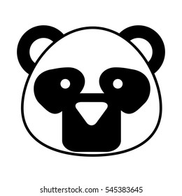 cute bear panda character icon vector illustration design