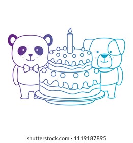 cute bear panda and dog characters
