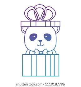 cute bear panda in gift character