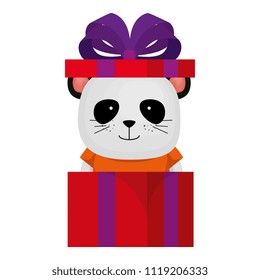 cute bear panda in gift character