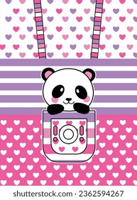 cute bear panda graphic tees for girl