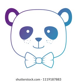 cute bear panda head character
