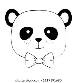 cute bear panda head character
