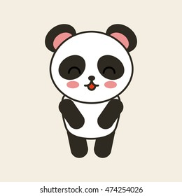 cute bear panda tender isolated icon vector illustration design