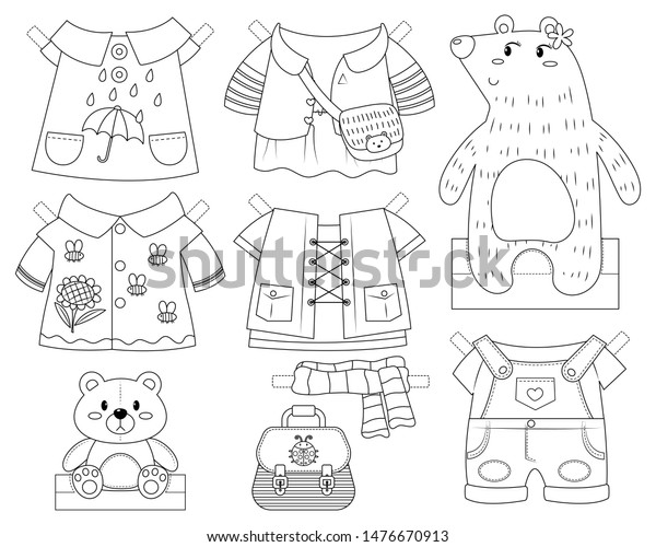 Cute Bear Paper Doll Dress Toy Stock-vektor (royaltyfri) 1476670913 ...