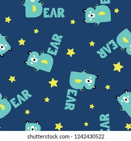 cute bear pattern vector design