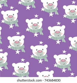  cute bear pattern vector illustration