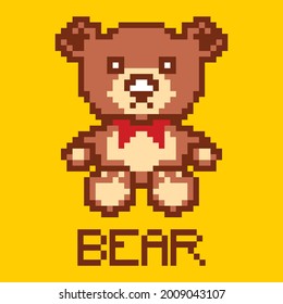 cute bear pixel art design