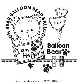 cute bear play with friends cartoon vector illustration